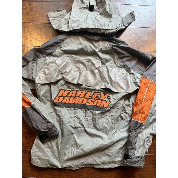 Harley Davidson Mens Full Zip Gray Logo Reflective Light WeightJacket Size SMall - Picture 10 of 13